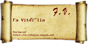 Fa Vitália névjegykártya